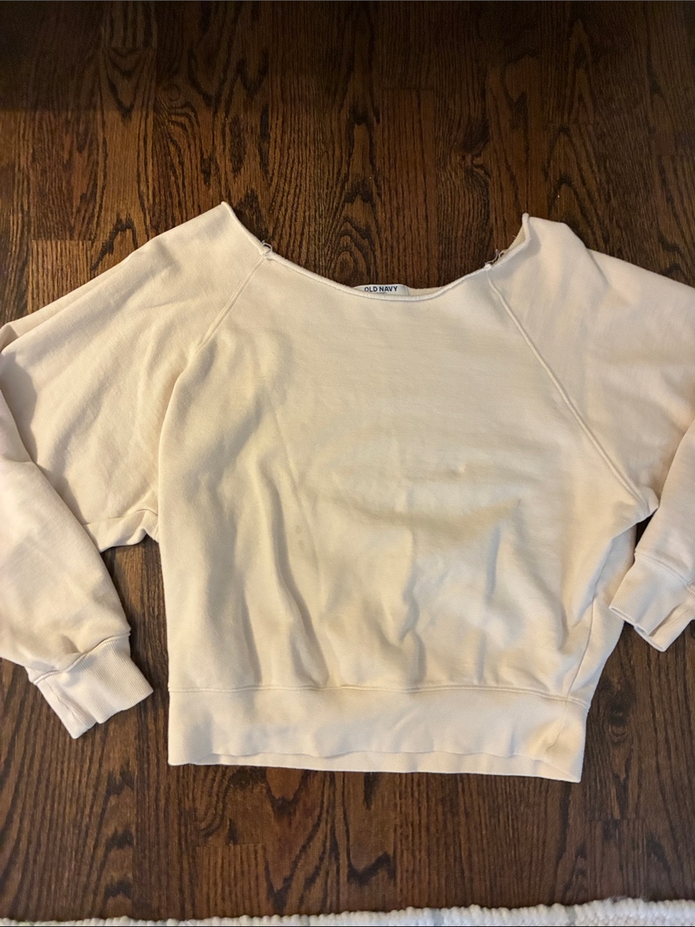 Old Navy Off-the-Shoulder Cream Sweatshirt
